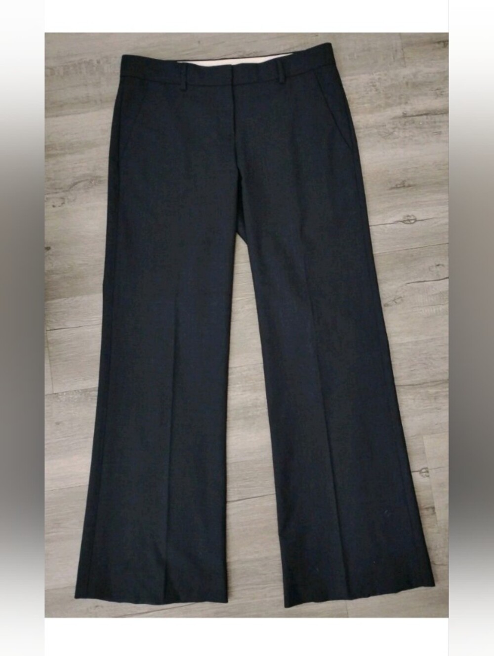 Theory Emery Tailored Pant 96% Wool Trouser Blue SZ 8 Womens Career Professional